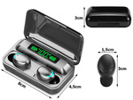 Bluetooth juhtmevabad kõrvaklapid f9 tws powerbank