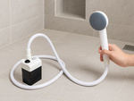 Portable tourist camping car shower with battery pump