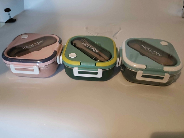Cutie de mic dejun cu compartimente container tacâmuri cutie de prânz pentru microunde 1000ml