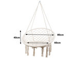 Huśtawka ogrodowa bocianie gniazdo fotel wiszący krzesło boho 80cm