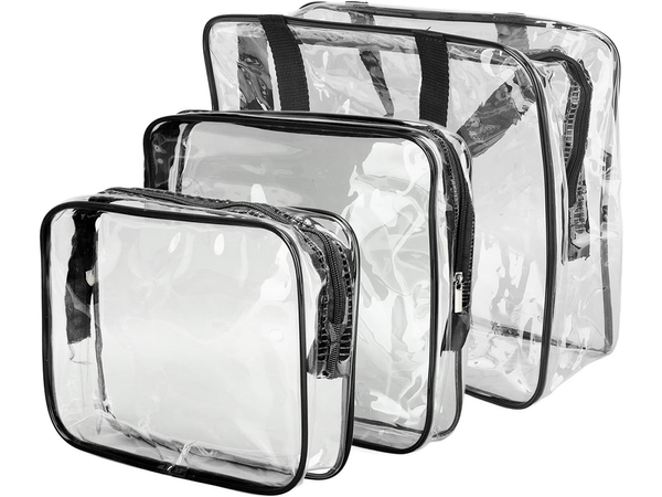 Estuche cosmético transparente 3 en 1 organizador de viaje para avión