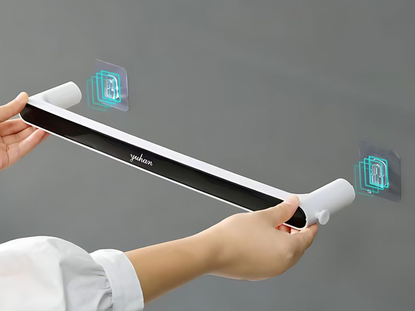 Porte-serviettes mural pour salle de bains montage adhésif non invasif