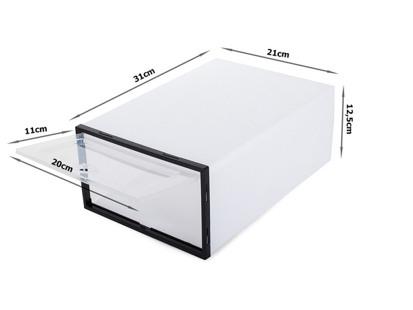 Shoe box organiser with flap cabinet