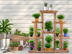 Jardinera alta jardinera de madera estanteria de 3 niveles