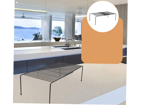 Metal shelf adjustable width expandable for kitchen organiser black