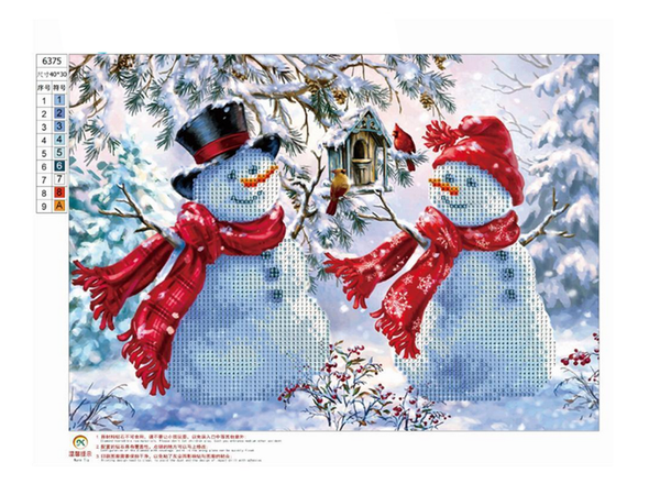 Bordado diamante conjunto muñeco de nieve navidad 5d