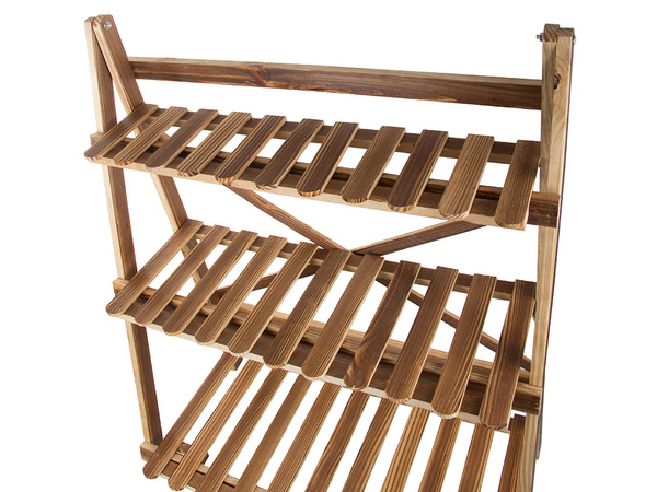 Flower pot high standing wooden flower bed 3 tier bookcase