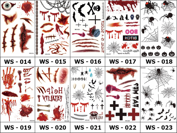 Tatuaje halloween fals realist lavabil temporar deghizare sânge