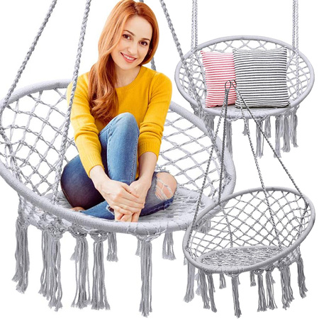 Záhradná hojdačka bocianie hniezdo závesné kreslo boho 80cm