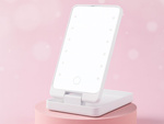 Led-illuminated cosmetic mirror for make-up, foldable travel mirror