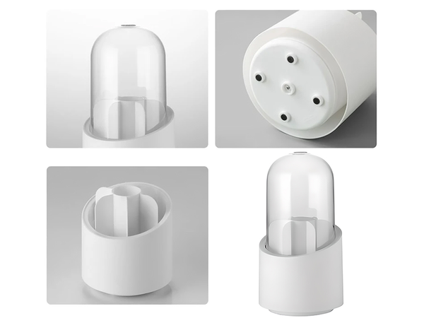 Cosmetics organiser swivel make-up brush holder with lid