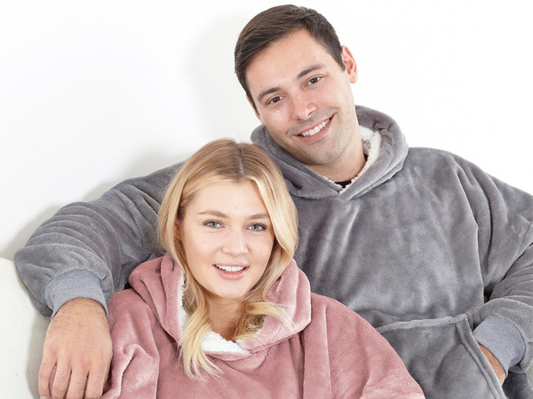 Teplá mikina oversize deka xxl 2v1 hrubý fleece