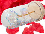 Rose éternelle dans une boîte en verre lumineuse avec led cadeau pour la journée de la femme