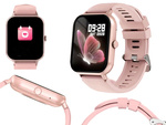 Smartwatch zegarek damski męski gumowy pasek sport bluetooth rozmowy różowy