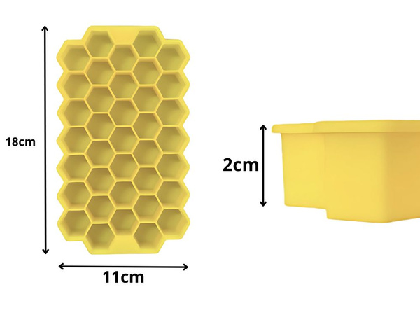 Silikona ledus forma, 37 kubiņi, sešstūra forma