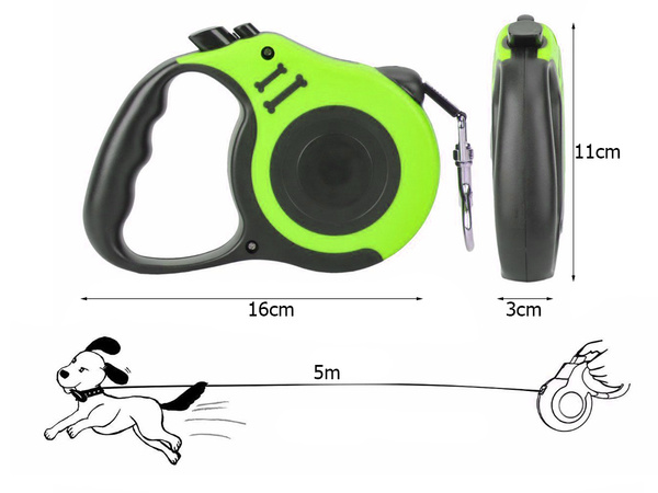 Automatinis šuns lanyardas blokingas galingas lengvas ritinys 5m 15kg