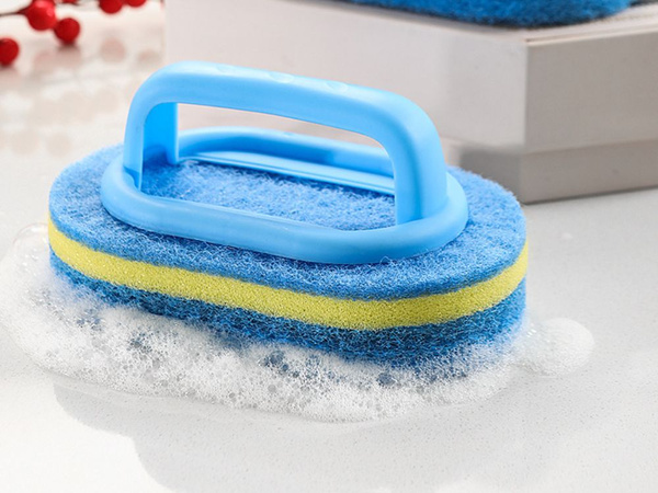 Sponge cleaning brush with handle bathroom kitchen universal