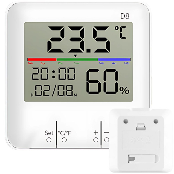 Teploměr meteorologická stanice interní vlhkoměr hodiny baterie lcd