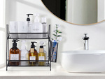 Raft de bucătărie loft bucătărie organizator cu două etaje stand cu coș