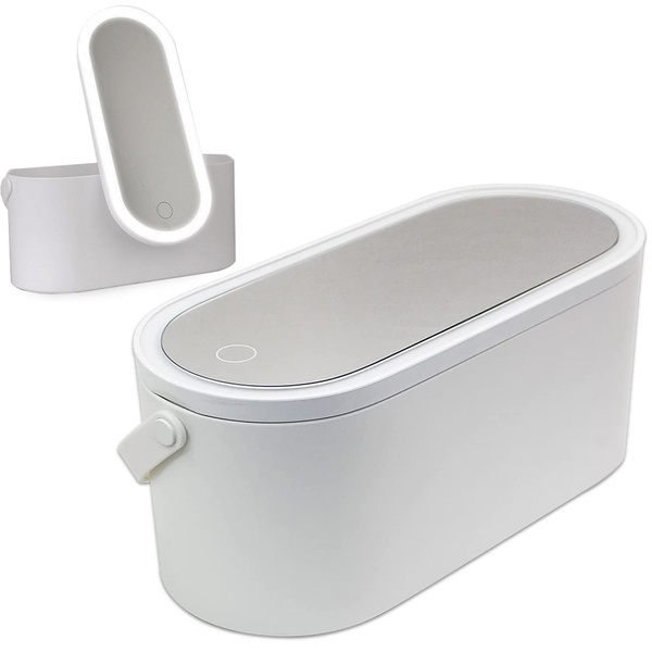 COFFRET ORGANISATEUR COSMÉTIQUE MIROIR USB LED