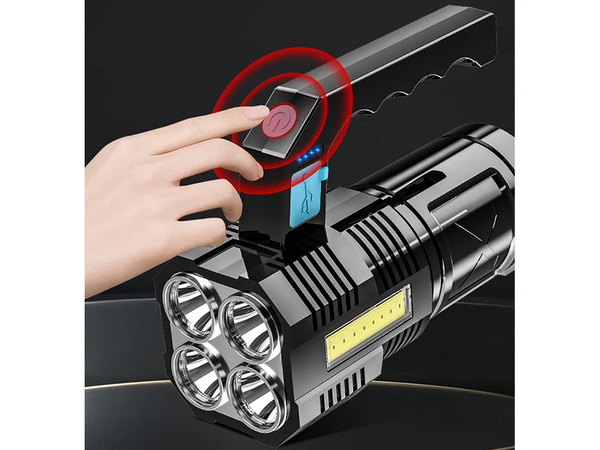 Wiederaufladbarer batteriebetriebener led-suchscheinwerfer militär polizei 2 in 1