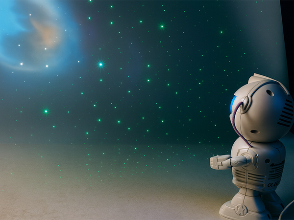 Projektor gwiazd astronauta lampka nocna rzutnik dla dziecka kosmos muzyka