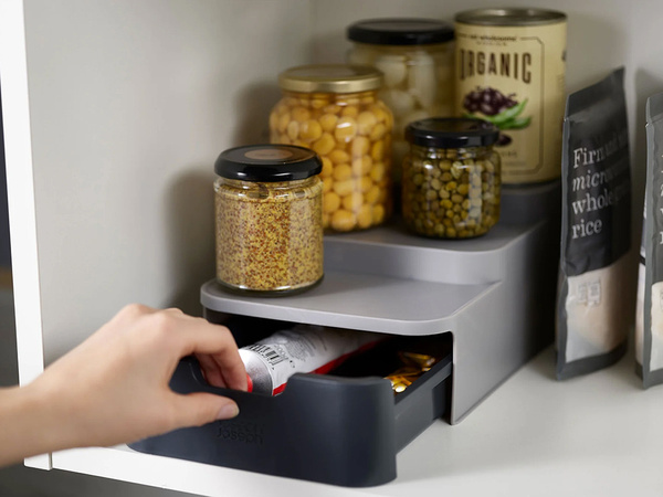 Kitchen organiser bin three tier drawer