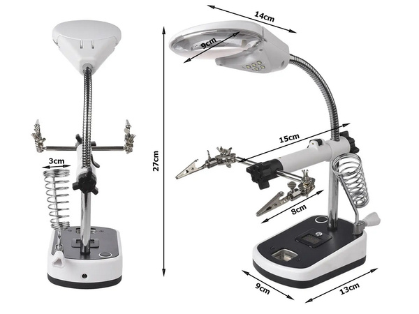 Third hand lutter 10x 3.5x 5 led zum löten