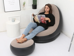 Fauteuil de jardin chaise longue gonflable plage pouf repose-pieds confortable