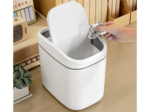 Mini poubelle pour salle de bain poubelle de bureau à clapet 2 l