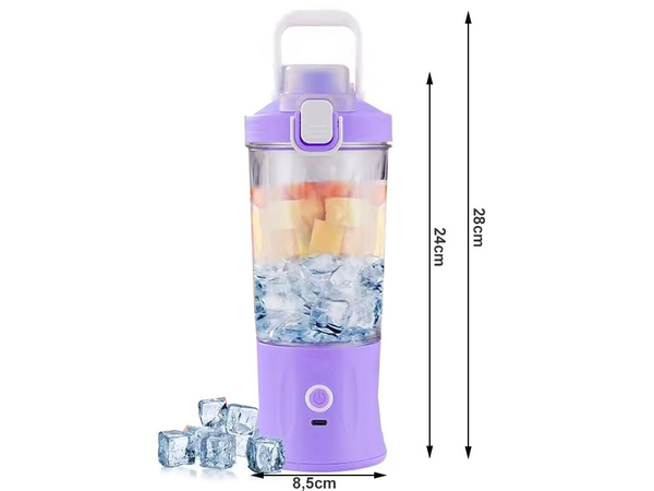 Blender do smoothie przenośny usb bezprzewodowy rozdrabniacz do lodu fiolet