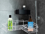 Loft étagère d'angle pour douche crochet suspendu blanc