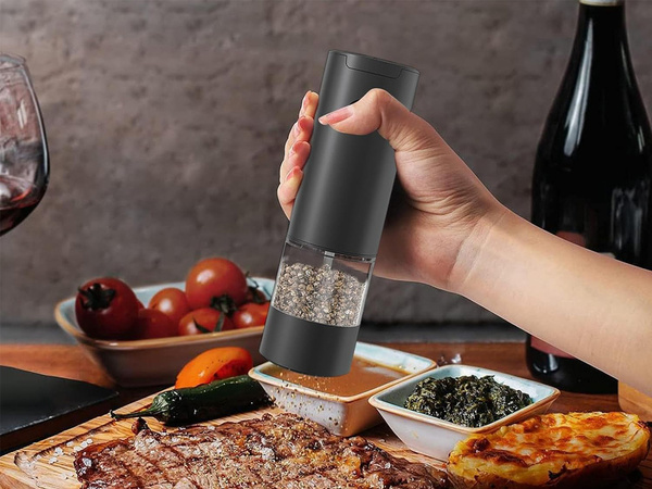 Molinillo de sal y pimienta eléctrico con control de grosor ajustable