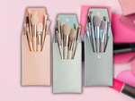 Set de 8 pinceles profesionales para maquillaje de ojos cejas con estuche cosmético