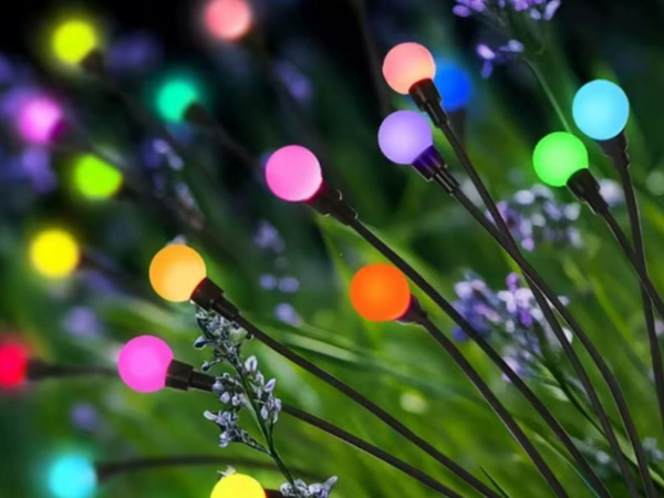 SOLARNE VRTNE LUČKE KROGLICE 2 KOSA S 6 RGB LED LUČKAMI DOLŽINA 70 CM