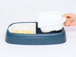 Double bowl for dog cat removable water and food bowls large plastic