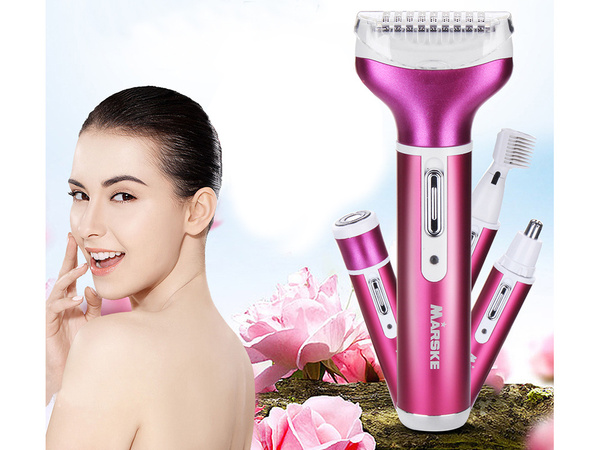 Depilator frauen körper rasierer beine trimmer 4in1 austauschbare tips usb