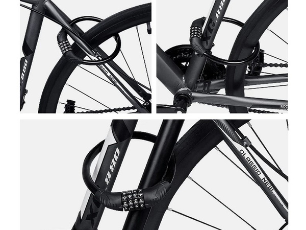 Cadenas de sécurité pour bicyclette cadenas câble code chiffré à quatre chiffres