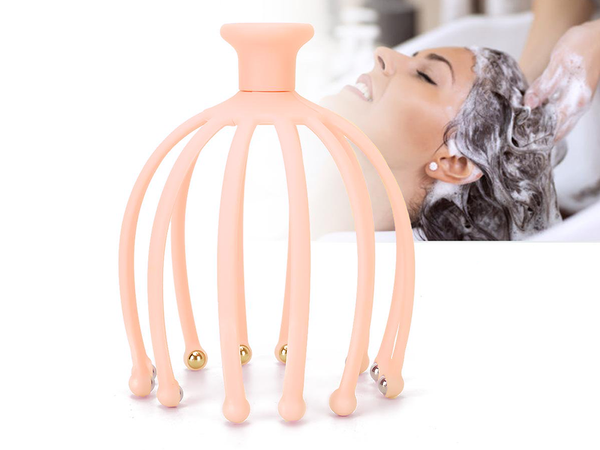 Relaxing hand-held scalp massager for head rubs