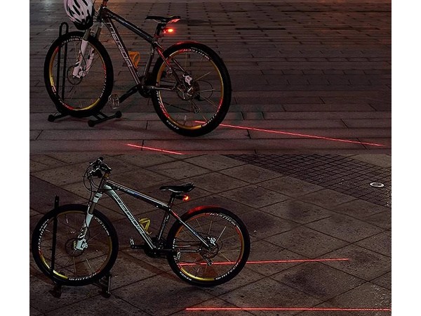 Kolesarska zadnja luč 5 vodila lasersko linijo zadnja cestna luč