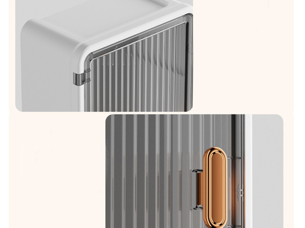 Настенная ванная полка, весящаяся на стене, 3 уровня, дверцы, отверстие для санитарных салфеток