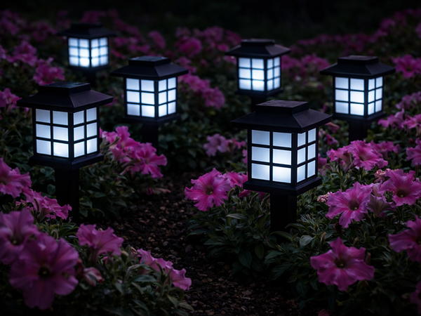 SOLÁRNÍ SVÍTIDLA 6 KS ZAHRADNÍ LED SNÍMAČ SOUMRAKU KOLÍK TERASA BALKON