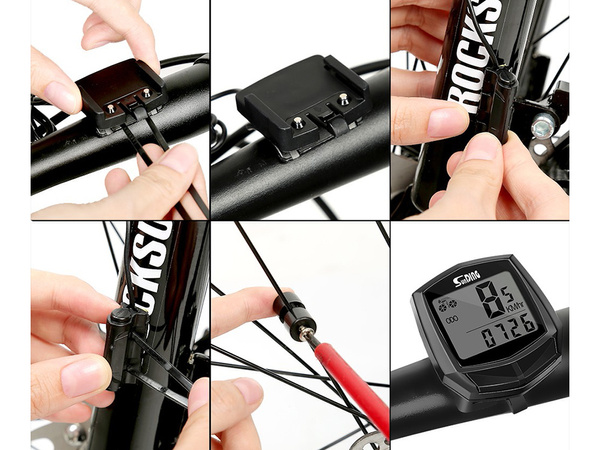 Ūdensizturīgs velosipēdu spidometrs ar lcd