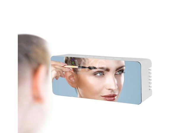 Zegar budzik termometr lustro led alarm data 4w1