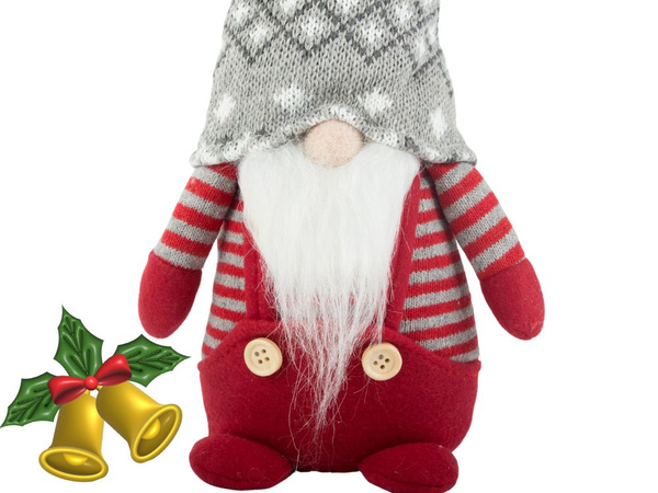 Krismaļu vīgunis sarkanais vīgunis ar krismaļu bārdu 38cm mīksts