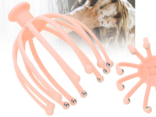 Relaxing hand-held scalp massager for head rubs