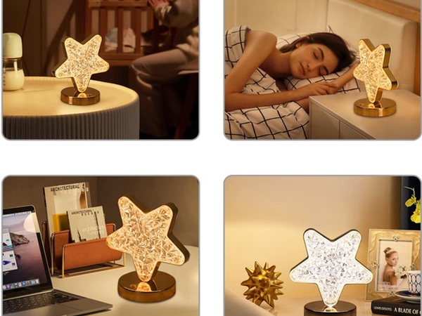 Mesa estrella luz de noche cristal led rgb usb