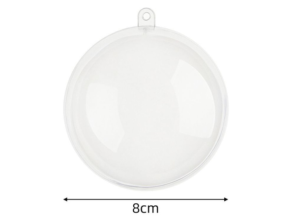 Kule bombki akrylowe przezroczyste bombka 8cm plastikowe nietłukące 12szt