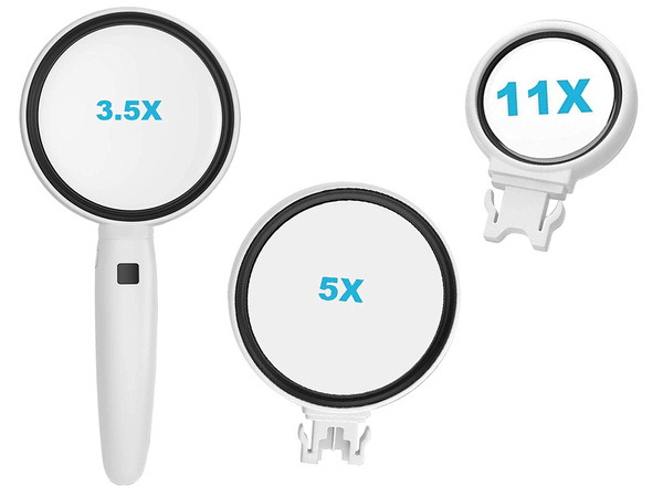 Loupe avec éclairage 2x led