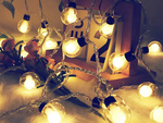 Záhradné girlandy solárne svetlá 20 led teplé